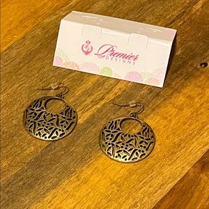 New without tags Old world earrings antique matte brass plated